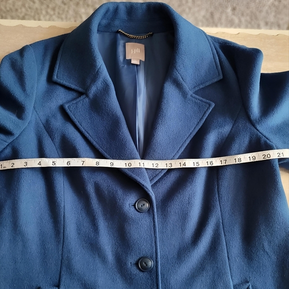 J Jill Wool Blend Marina Blue Peacoat Jacket  Size L EUC - Picture 8 of 11